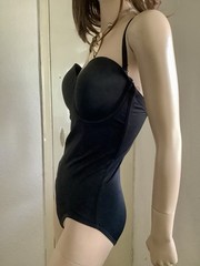 Flexees BLACK Silky Stretch Underwired & Padded Panty Corselette (36D EU 80D)