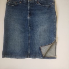 Vintage Todd Oldham Jeans Denim Skirt Womens Large 90s Y2K Stretch Slit