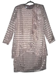 Vintage Patra Womens Size 14 Pink Beaded Sheer Overlay Dress USA