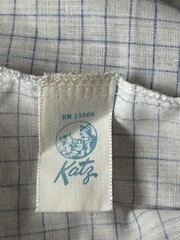 VTG 60s KATZ BLUE CHECK SNAP FRONT ROBE HOUSE COAT DUSTER -NWT-MED