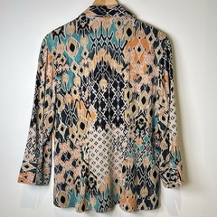 Tianello Vintage Art-to-Wear Beautiful Boho Tribal Dynasty Blouse Tencel Rayon S