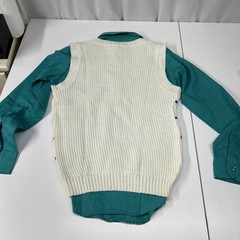VTG 80’s English Glen Women’s Preppy V Neck Sweater With Button up Collar Shirt