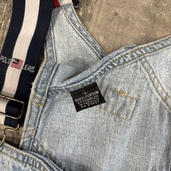 Vtg 90s Ralph Lauren Polo Jeans Co Carpenter Bib Suspender Overalls Women’s Lg