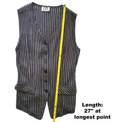Vintage 90s STAR C.C.C. Pinstripe Vest sz S, Corporate Office Goth Dark Academia