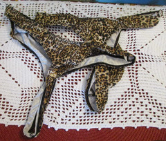 2 Beauty’s Love Thongs ~ Leopard Print Nylon/Spandex ~ One Size ~ New in Package