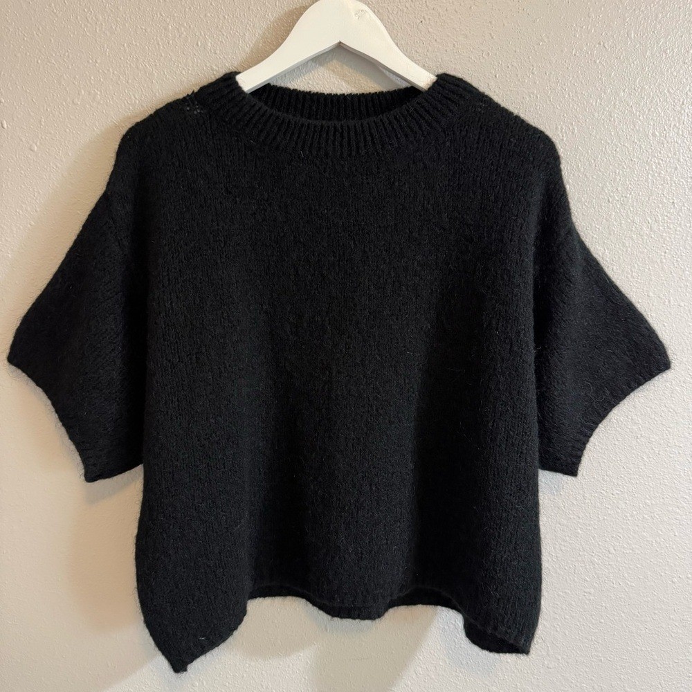 VINTAGE Made in Italy Boxy Oversized Fit Kid Mohair Blend Sweater Old Money L