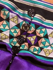VINTAGE EMILIO PUCCI / ITALY SZ 36 / 8 US SIGNATURE SILK DRESS **GOOD W/ FLAW**