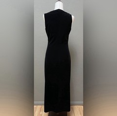 Long black, sleeveless velour and sparkle gown 10P