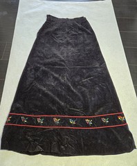 Vintage Original Summit Of Boston Black Velvet Skirt Maxi Embroidery See Photos