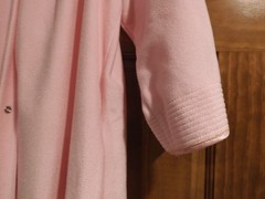 EVELYN PEARSON VINTAGE DACRON POLYESTER SNAP LOUNGE ROBE PINK M 10-12 PETITE
