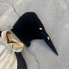 Vintage 1930s Velvet Penguin Bird Costume & Mask Old Hollywood Dress 1940s