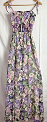 Vintage Terri Petites California Spaghetti Strap Floral Maxi Dress