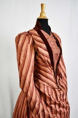 VICTORIAN FRENCH 2 PIECE VISITING DRESS WITH PARIS LABEL, 1890s