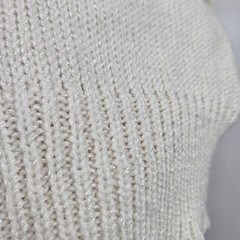 VTG 1980s Sheseido Pastel Sweater M White Blue Pink Lurex Chenille Pearls Fairy