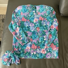 VTG Diane Freis 100% Silk Set of 2 Top & Skirt Vibrant Multicolor Beads Sequins