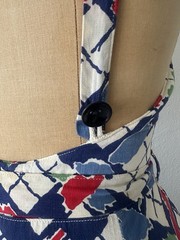 Vintage 1930s 40s Side Button Dress Beach Playsuit Women’s Size Small