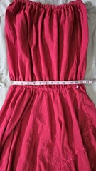 Vintage Homemade Strapless Dress Red Cotton Festival Fairy Renaissance M