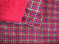 Vintage 60s Houndstooth Skirt Red Green Purple Bold Slit