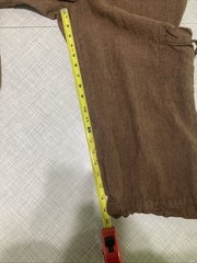 Vtg 90s Y2K Coldwater Creek 100% Linen Cropped Cargo Pants Brown 10 Drawstring
