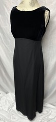 Vintage RHAPSODY Dress Women’s Sz 14 Maxi Black Formal Elegant Velvet + FREE 🎁