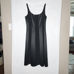 Donna Morgan Vtg 90s Black Satin Corset Style Laceup Back Detail 10
