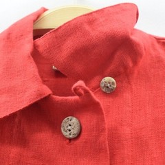 Vintage Unbranded Women Chest Size 50 Inches Red Linen Jacket