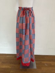 Vintage 60s Americana Plaid Patchwork One Size Fits Most Maxi Skirt