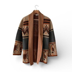 Vintage Sabra Wintuk 70s Cardigan Sweater Southwest Aztec Tribal Boho S/M