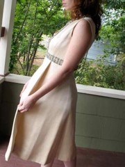 Ceil Chapman Dress VTG 60s Metallic Silk Aurora Borealis Prong Set Rhinestone L