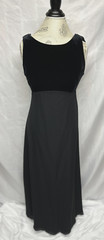 Vintage RHAPSODY Dress Women’s Sz 14 Maxi Black Formal Elegant Velvet + FREE 🎁