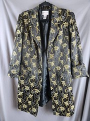 Victor Costa Occasion Gold Floral Jacquard Jacket L Hong Kong Vintage