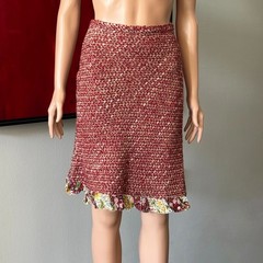 MOSCHINO CHEAP AND CHIC tweed wool & mohair asymmetrical skirt size 38