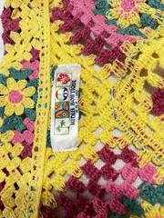 India Boutique Vintage-Style Crochet Granny Square Floral Boho Scalloped Coverup