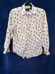 VTG Floral button-down blouse Western Versatile 100% cotton Lizwear SZ S