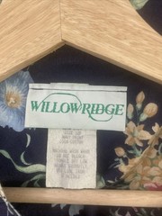 Vintage 1980s Willow Ridge Navy Floral Dress Size 12P Day Sundress Cottagecore