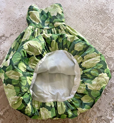 Women’s RARE Vtg 1960’s SARA FREDERICK’S GREEN FLORAL STRAPLESS Bubble Dress XS