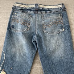Vintage Mudd Jeans Womens 7 M Wash Flare Leg Low Rise Hippie Grunge Crochet Y2K