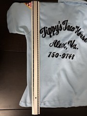 Vintage 1960s womens bowling shirt Blue embroidered Hilton Taco VA