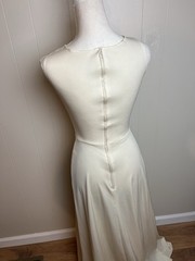 VINTAGE No Label Lace Overlay 1920s Inspired Dress With Fringe Off White Wedding