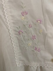 VTG Sears Fundamental Woman Sz 3X Ivory Short Sleeve Embroidered Nightgown Lace