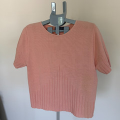 Vintage Peach Knit Top Coquette Soft Girl Cottagecore Baby Tee Style Grandmacore
