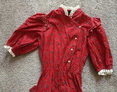 Prairie Dress Shawl & Bonnet Junior Sz 7 Union Made Pioneer Costume Made In USA