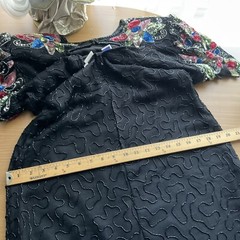 Silky Nites by Cherish Vintage 80s Black Dress Multicolour Sequined Beaded