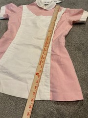 Vintage Snowhite Milwaukee Nurse Top dress Uniform Pink/White