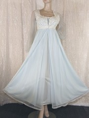 VTG Olga Stretch Full Sweep Lace Lingerie Nightgown Chiffon Peignoir Robe Set S