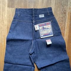 Vintage 1940s Woman’s Indigo Denim Jeans Deadstock Rosie Riviter