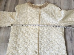 Vintage 60s Gold Lamé Robe Quilted Lounge Wear Size 12 Lisanne