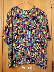 1980s-1990’s Vintage Yves St. Clair Geometric Blouse, Women’s Size 20W