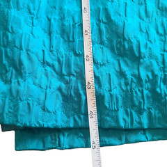 Vintage 80s AJ Bari Silk Teal Low Back Dress Sequence Rhinestone Puff Sleeve 8