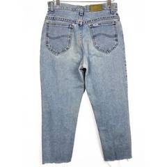 Lee Vintage 1970s High Waisted Cropped Blue Cotton Denim Jeans – Size 26 27